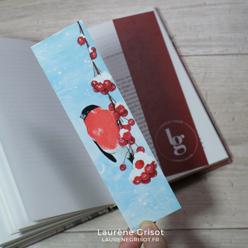 Marque-page Bouvreuil Pivoine – Image 3
