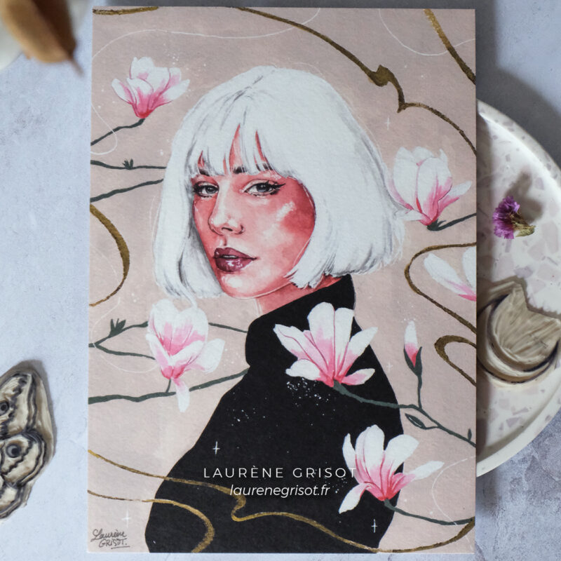 Femme-fleur (magnolias)