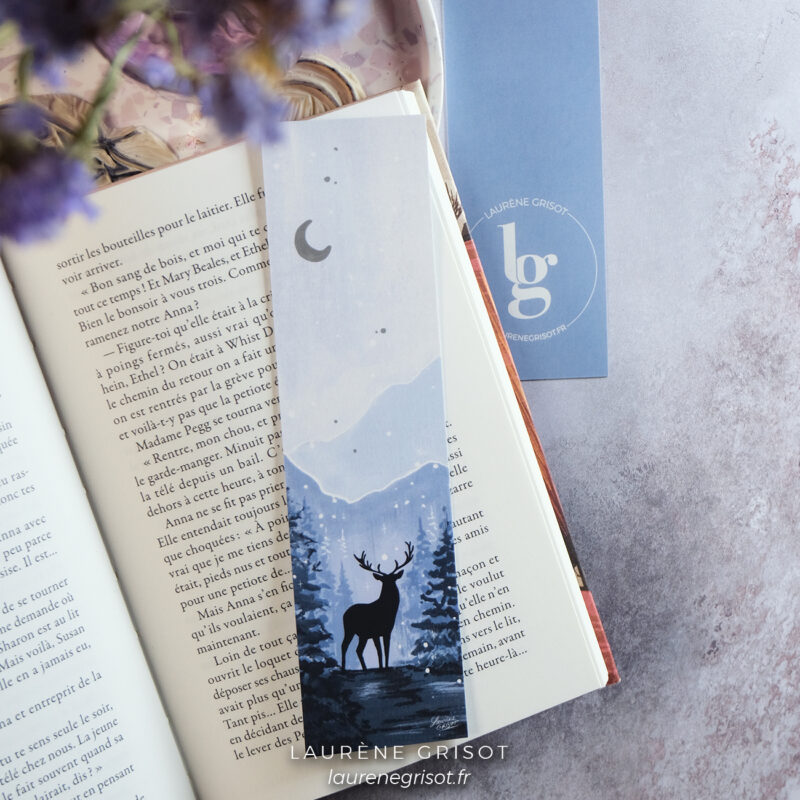 Marque-page Cerf (version nuit)