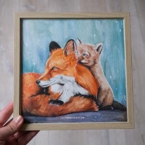 Renardeau et sa maman - œuvre originale