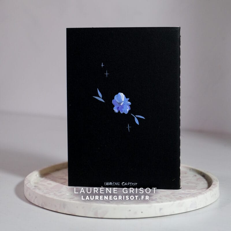 Carnet noir - fleurs bleues – Image 3